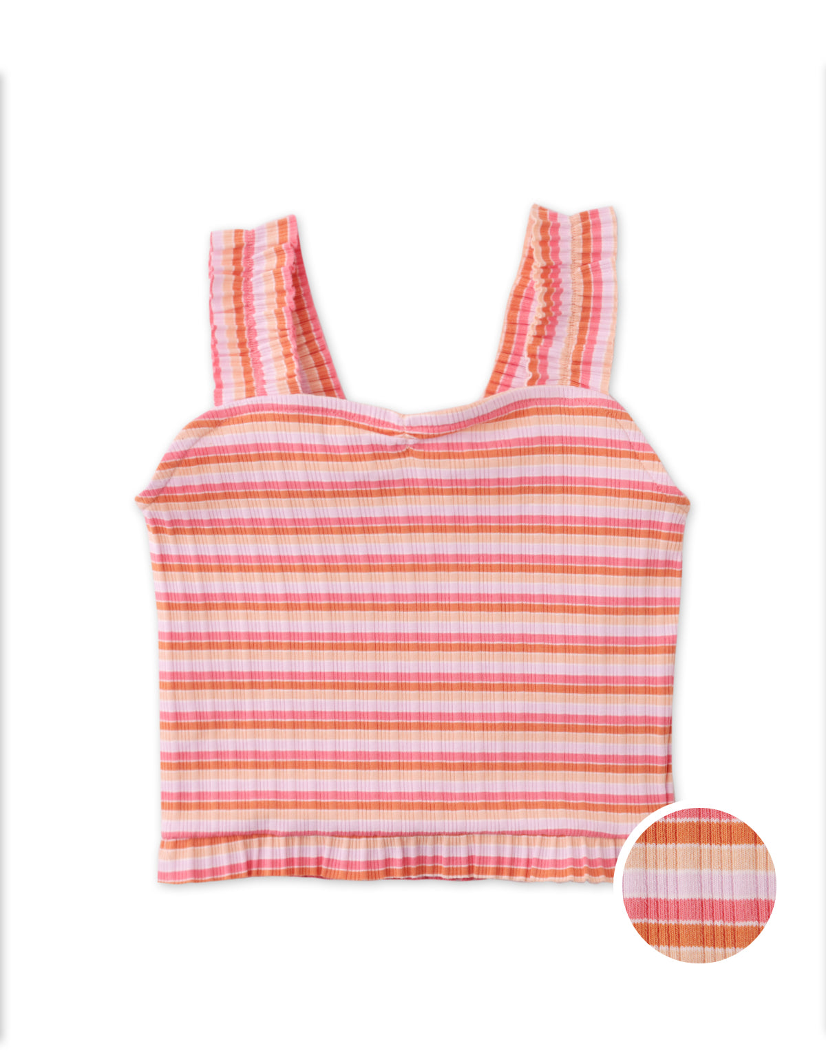 JUNIPER RIBBED PEPLUM TANK TOP WITH RUFFLE STRAPS