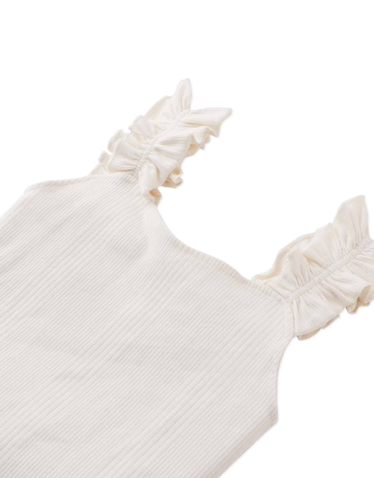 SERAPHINE RIBBED TANK TOP WITH RUFFLED SLEEVES