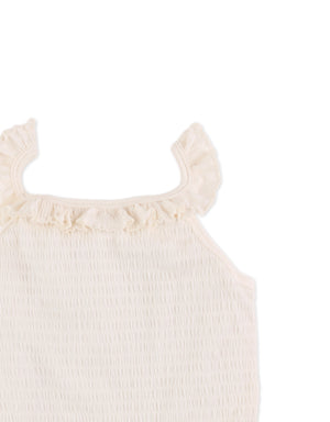 Teresa Smocked Top With Ruffles close-up detail