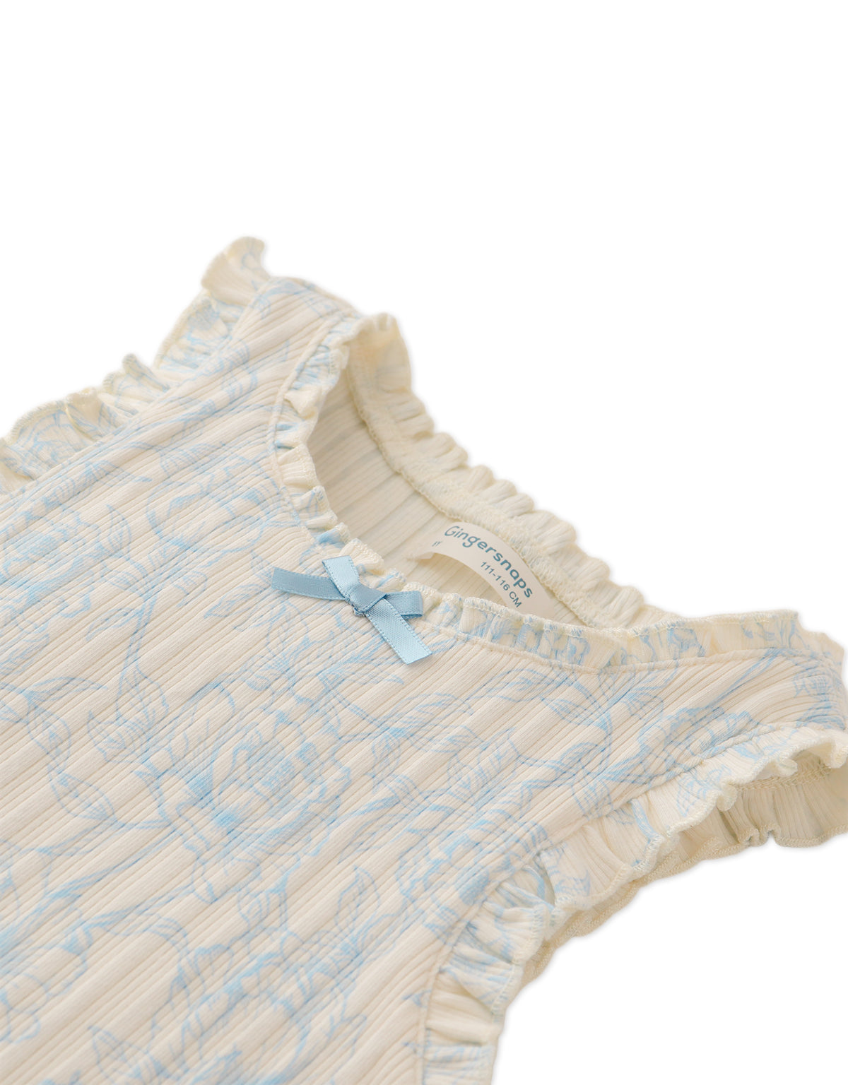 MARTA RIBBED TANK TOP WITH LACE AND ROSETTE DETAILS