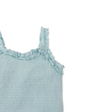 Gigi Fully Smocked Tank Top With Set-In Ruffles outfit styling