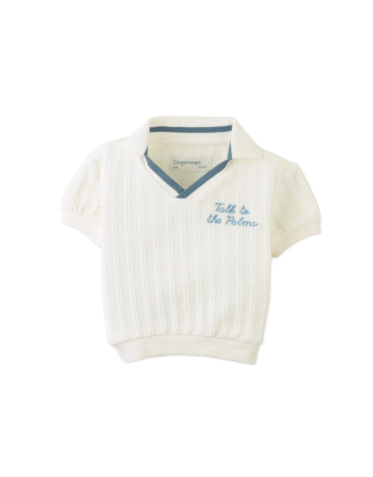 BABY GABRIEL EMBROIDERED KNIT V-NECK POLO SHIRT