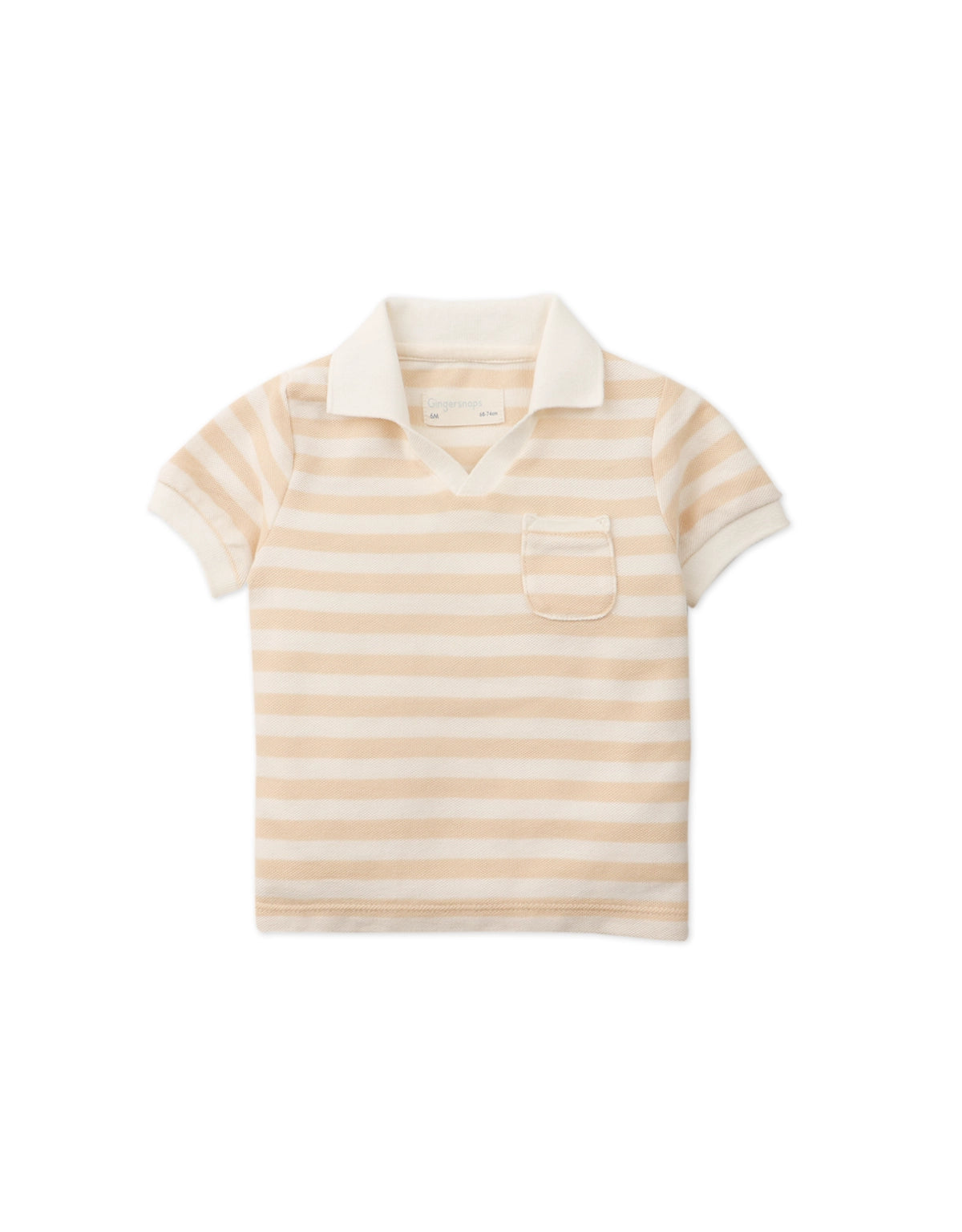 BABY PATRICK STRIPED PIQUE KNIT POLO SHIRT WITH POCKET