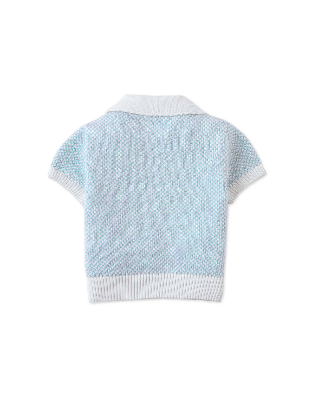 Baby Lucius Popcorn Polo with Ribbed Cuffs & Hem