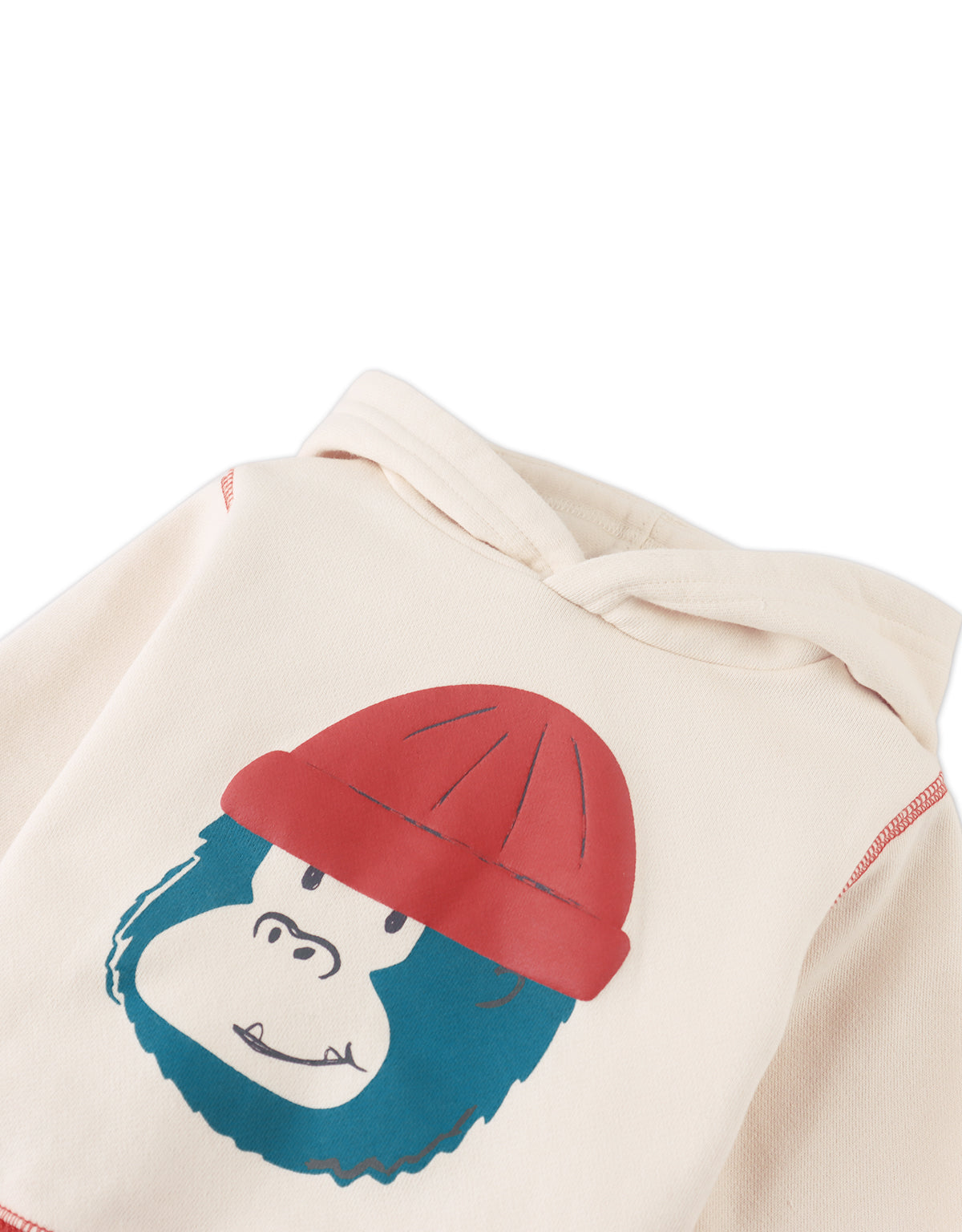 BABY GREGORY HOODED SWEATSHIRT OFFWHITE WITH GORILLA HEAD GRAPHIC
