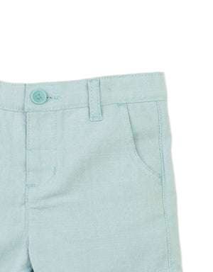 Baby Roy Linen Shorts With Back Welt Pocket front view