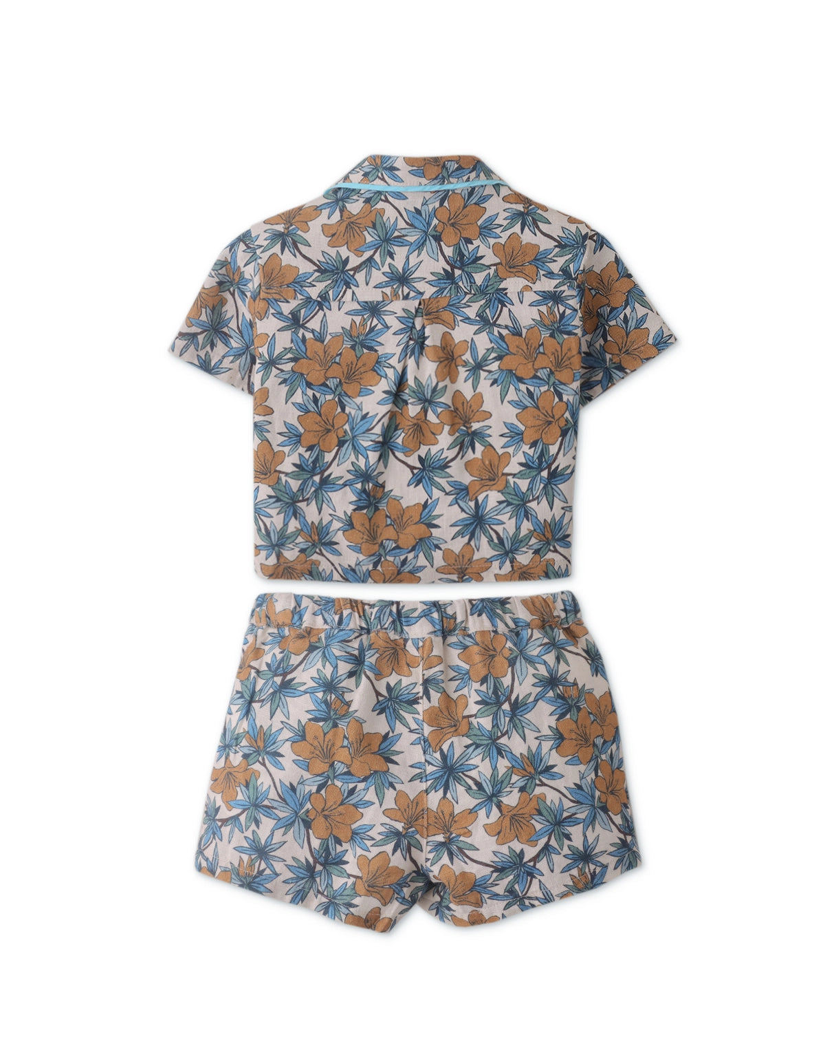 BABY BOYS HIBISCUS PRINT SHIRT AND SHORTS SET