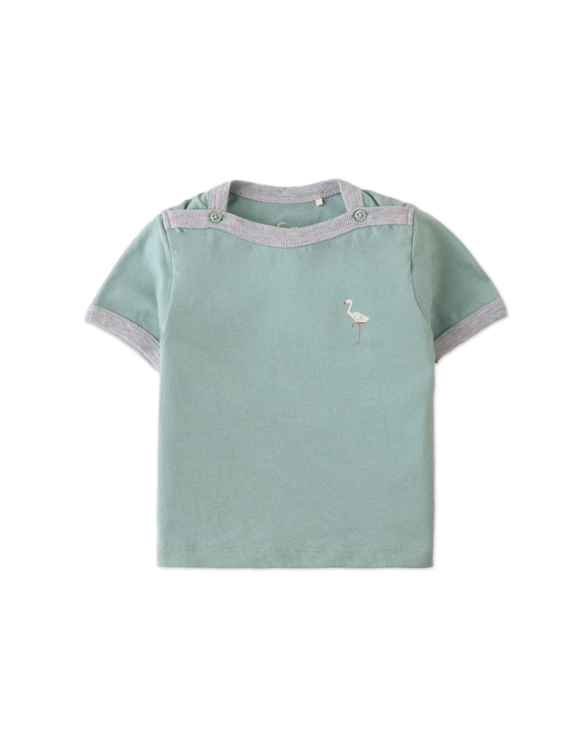 BABY RUPERT PRINTED TEE WITH CONTRAST RIBBING