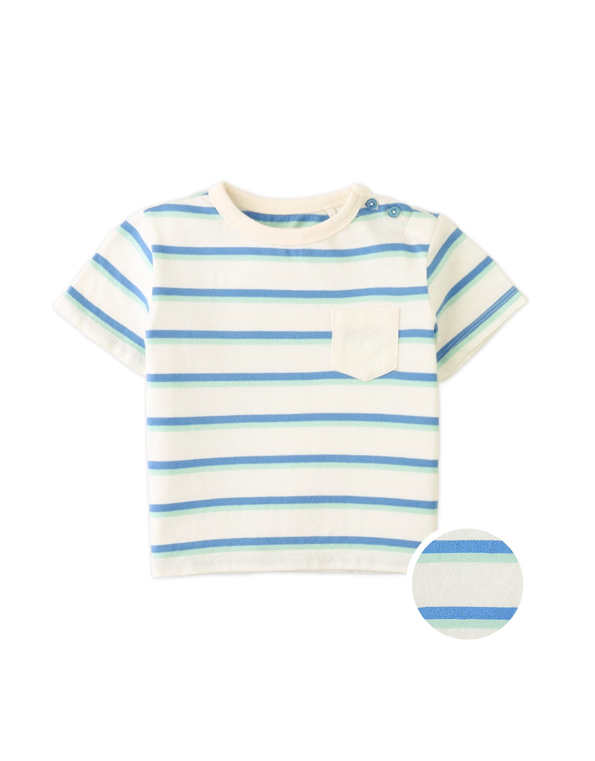 BABY OWEN TEE WITH SHOULDER OPENING & POCKET