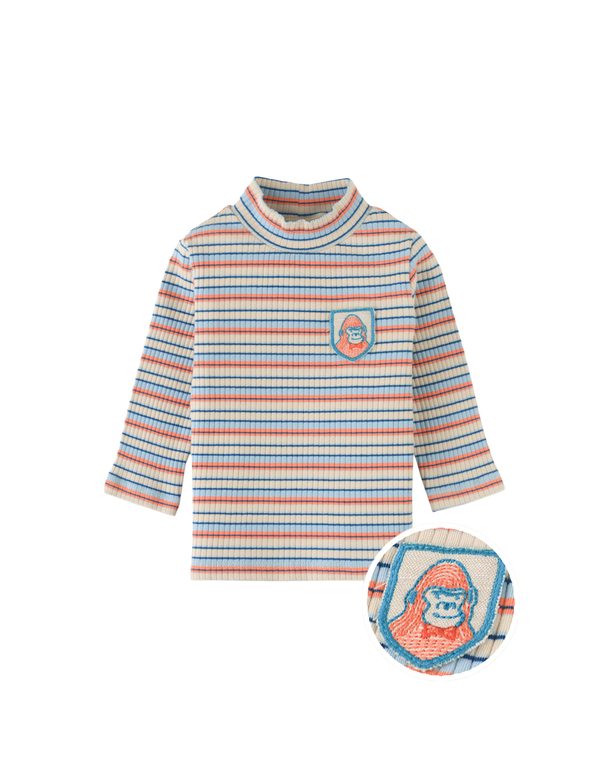BABY TATUM LONG SLEEVES TEE RETROMANIA WITH MOCK NECK AND EMBROIDERED PATCH