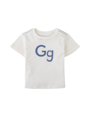 Full front photo of Baby Colby Graphic Tee in white, from the Holiday collection of Filipino kids fashion brand Gingersnaps Philippines.