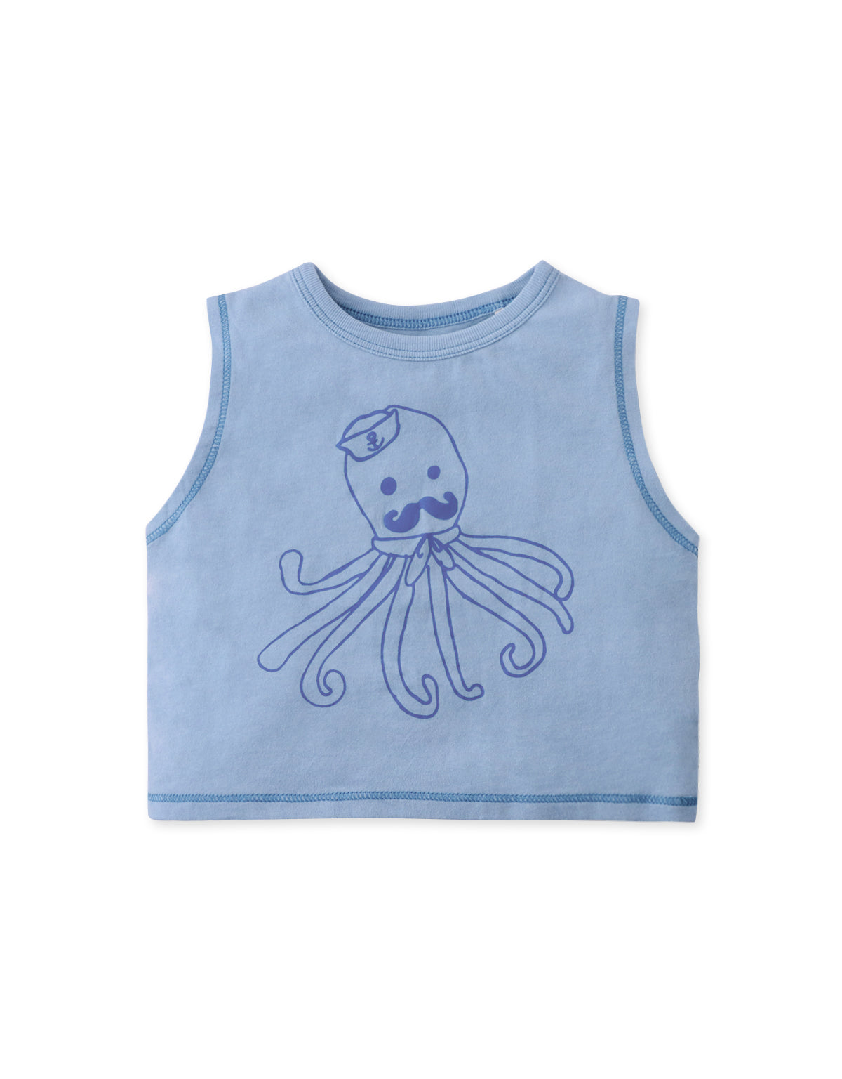 BABY BRANFORD MUSCLE TEE WITH SPREADER AND OCTOPUS PRINT