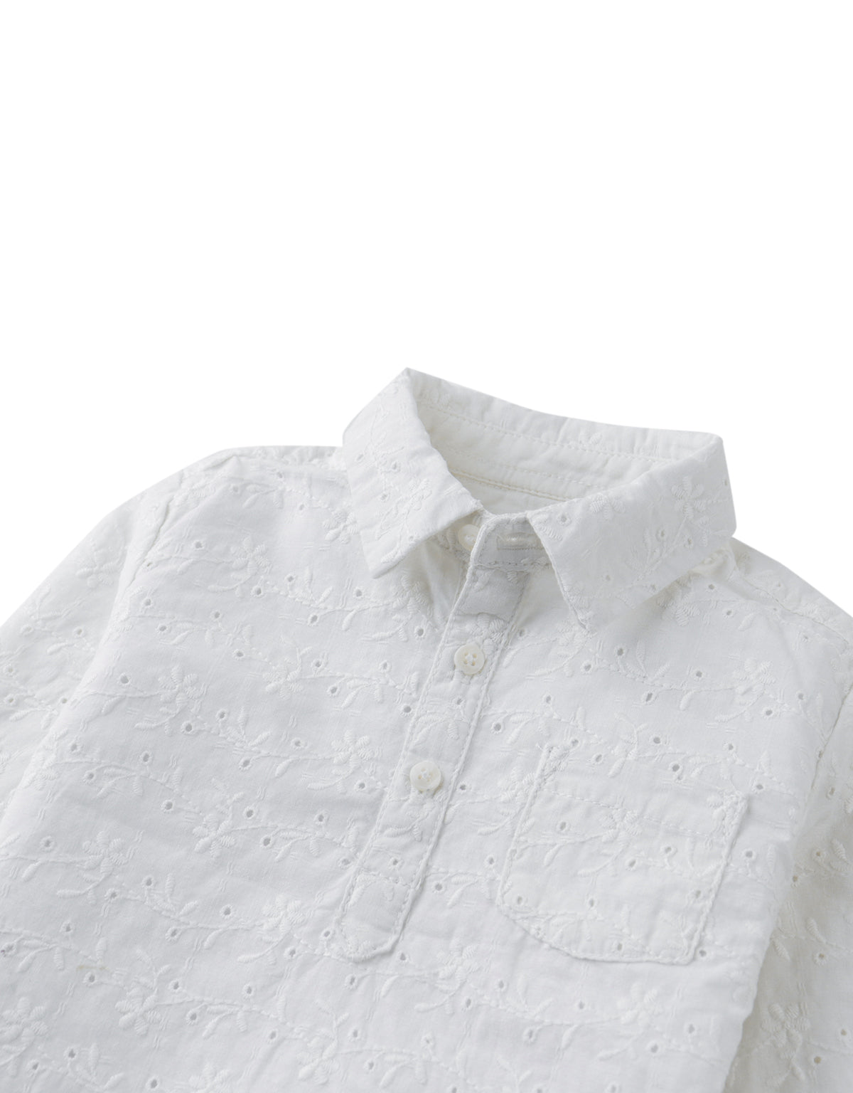 BABY VIKTOR FLORAL COTTON EYELET LACE SHIRT