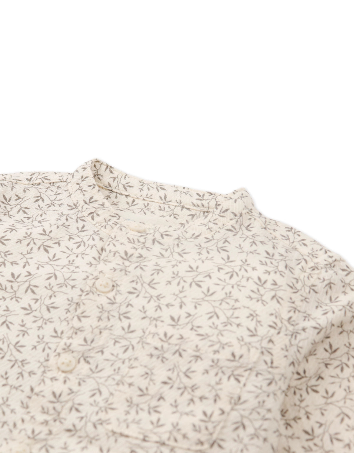 Baby Kareem Printed Mandarin Collared Shirt front view