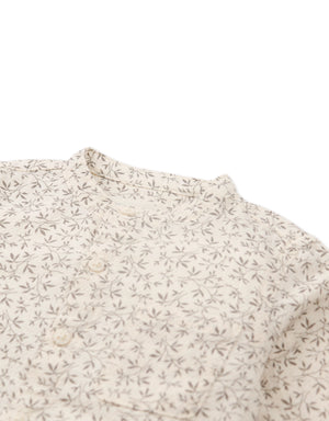 Baby Kareem Printed Mandarin Collared Shirt front view