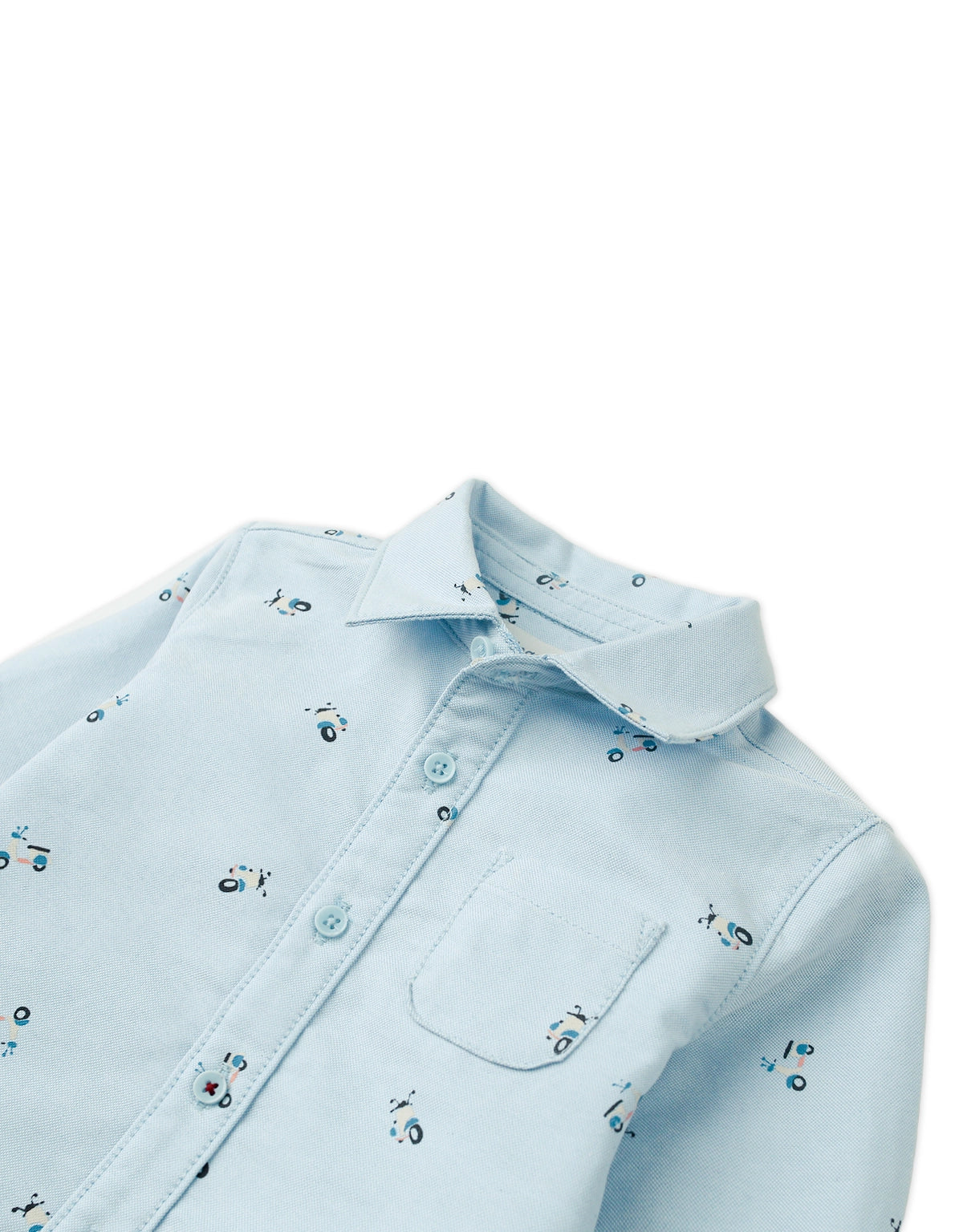BABY GRAHAM OXFORD SHIRT WITH SCOOTER PRINT