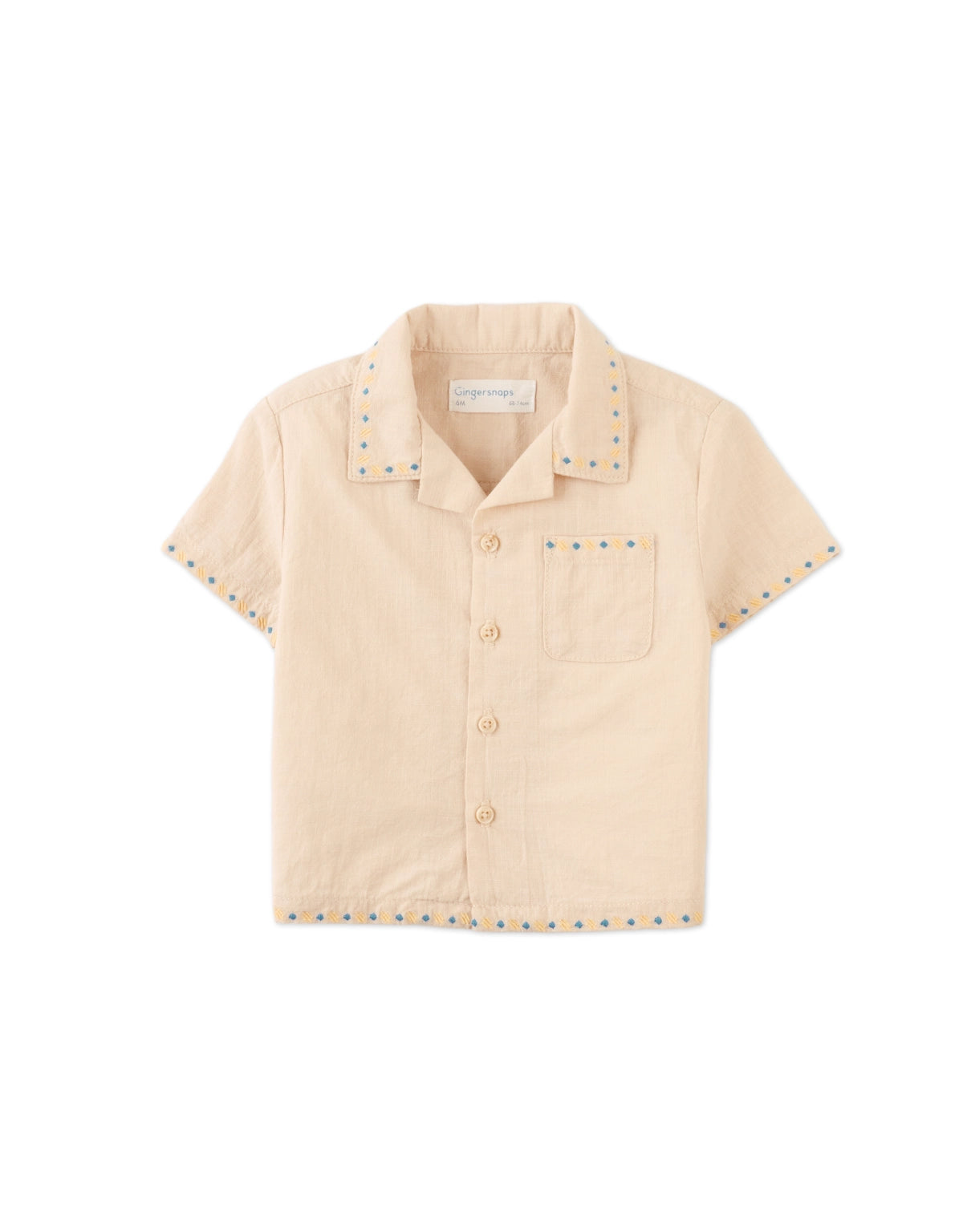 BABY RYUKI LINEN-LIKE SHIRT WITH EMBROIDERED DETAILS