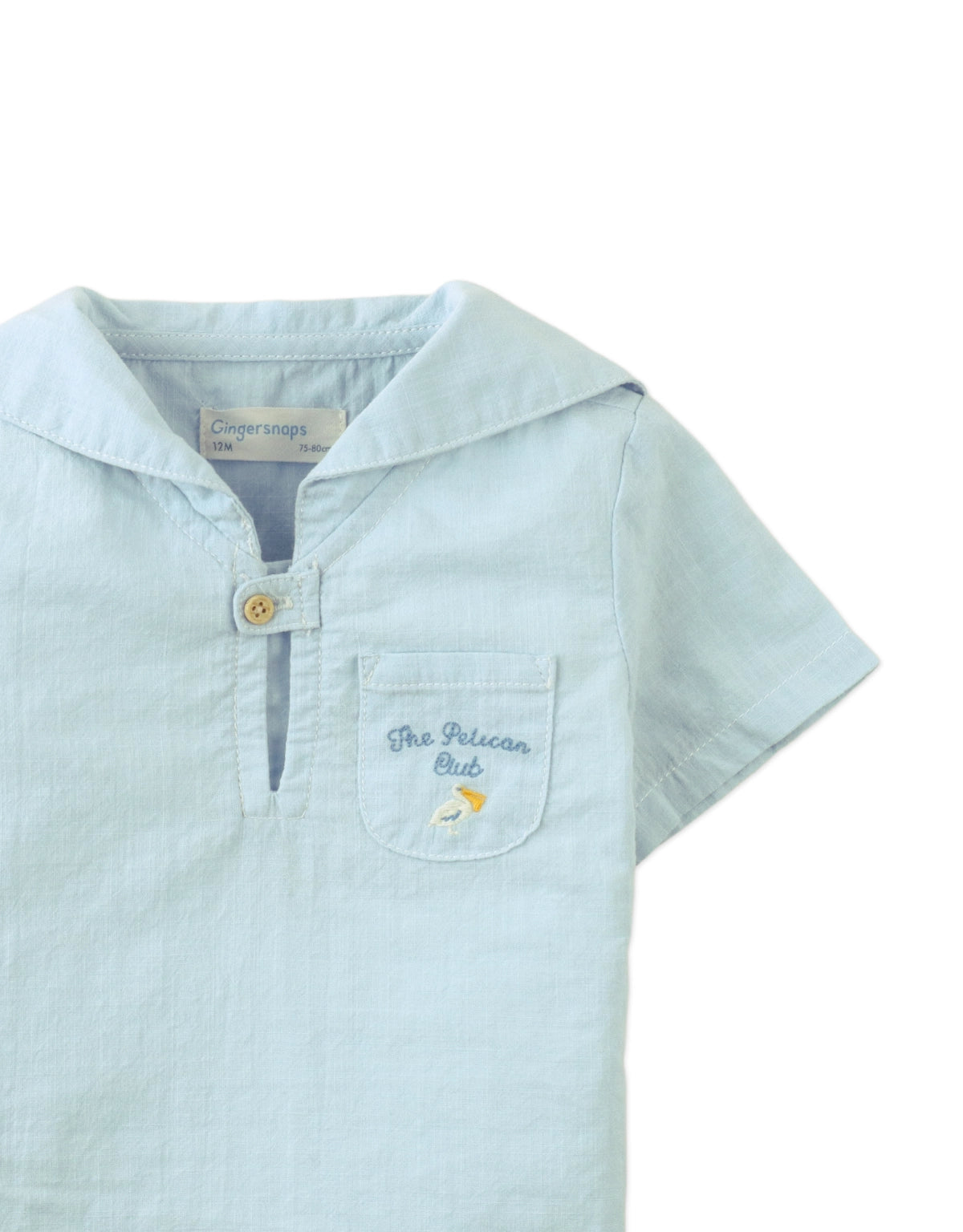 BABY ISAAC SAILOR SHIRT WITH EMBROIDERED POCKET