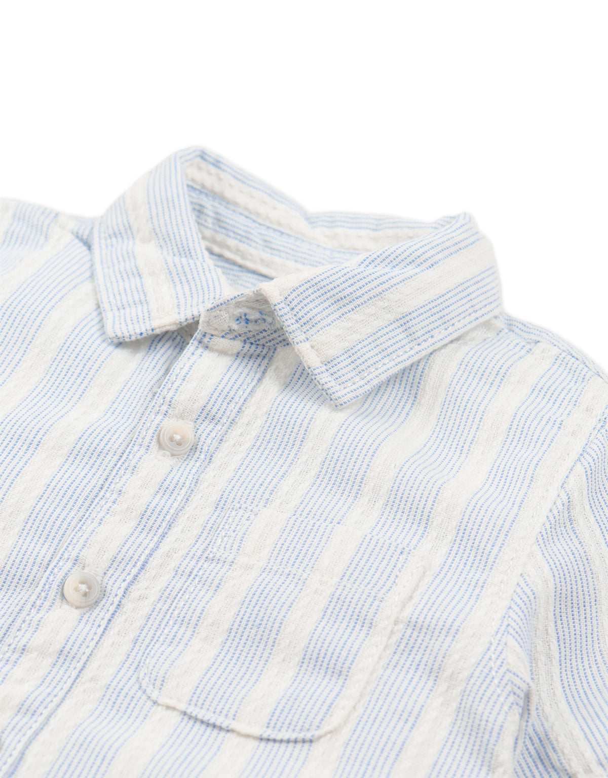 BABY BARKLEY TEXTURED STRIPE CONVERTIBLE COLLAR SHIRT