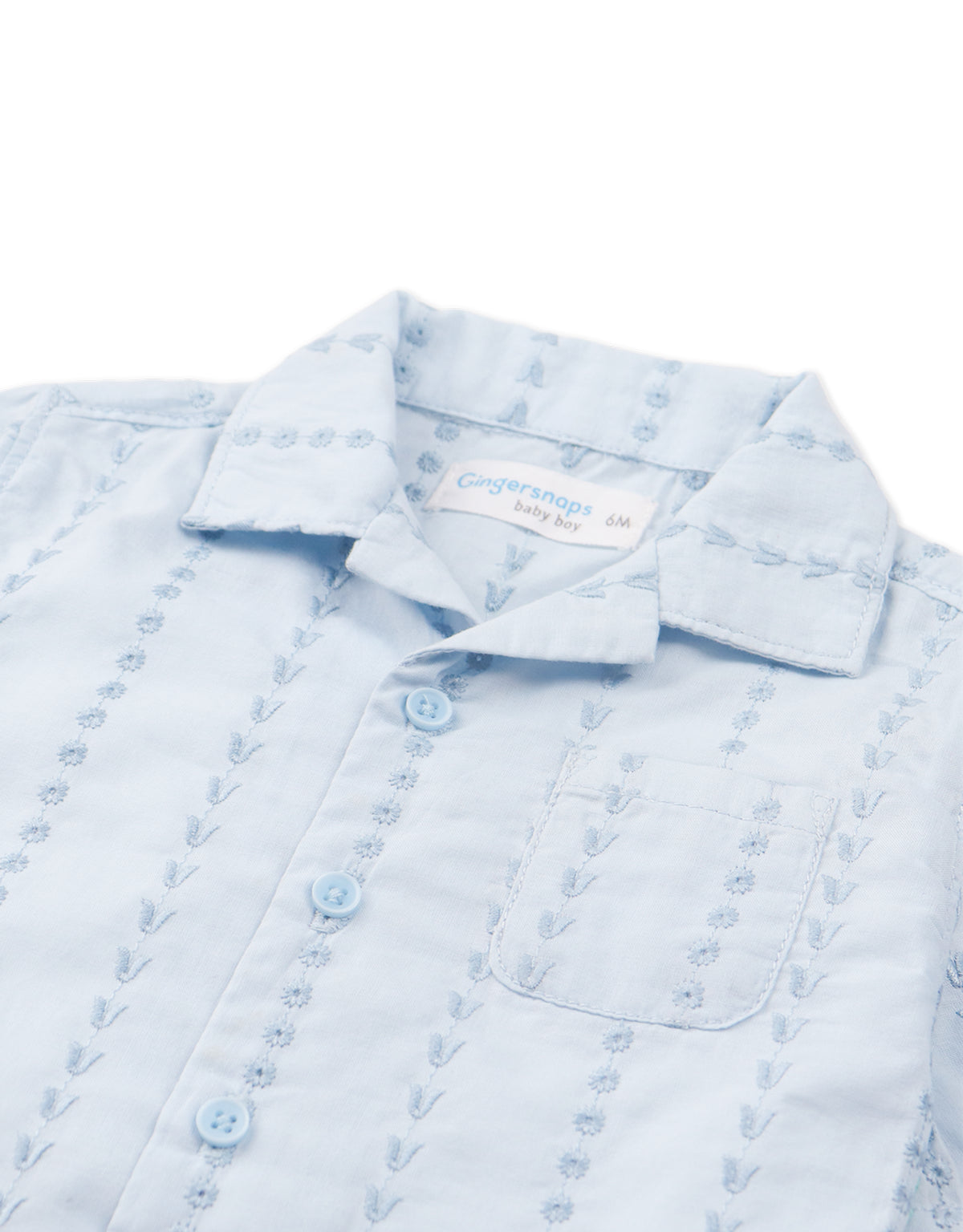 BABY MILES PANAMA SHIRT WITH DITSY EYELET