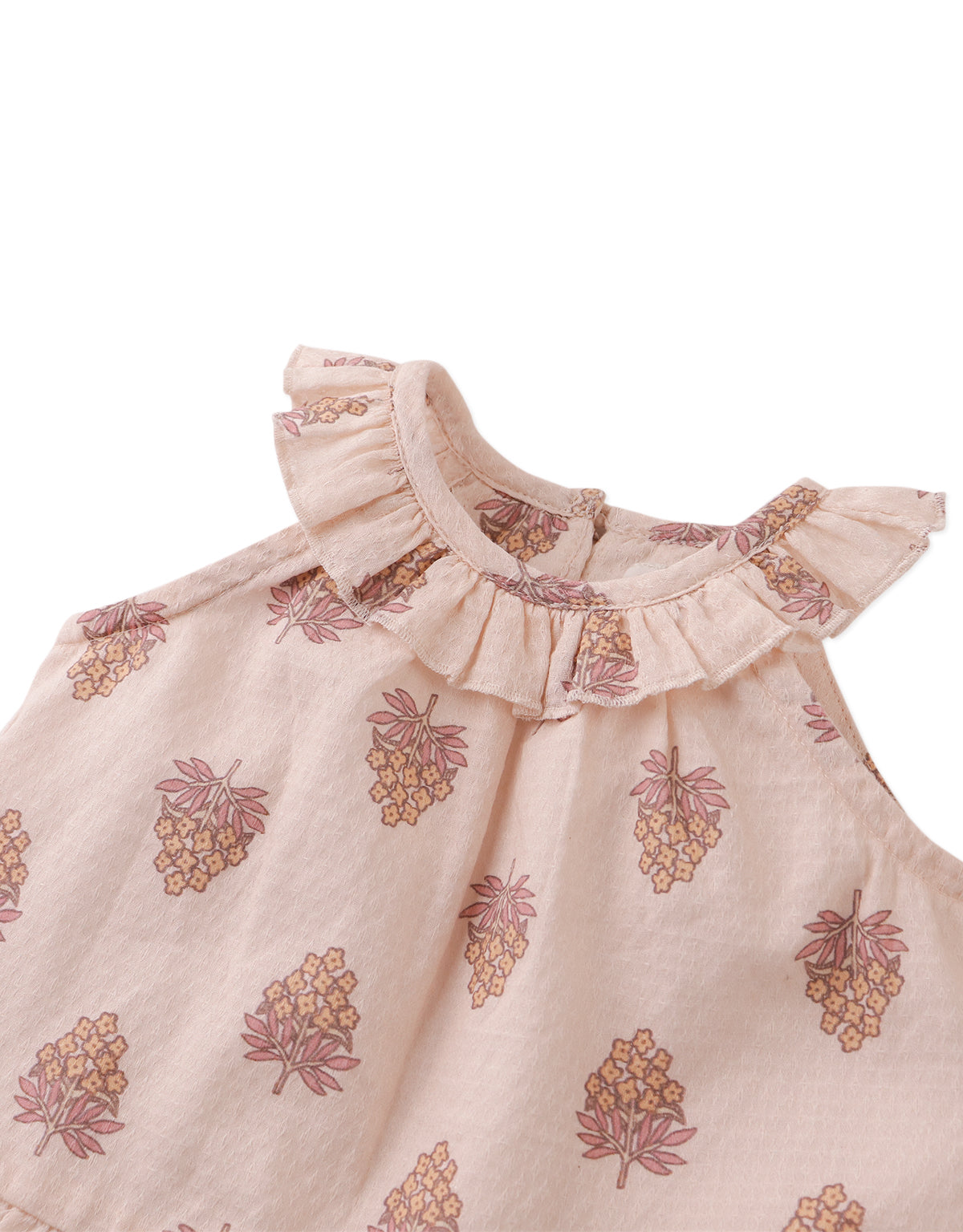 BABY CARMIT PRINTED COTTON BLOUSE WITH RUFFLES