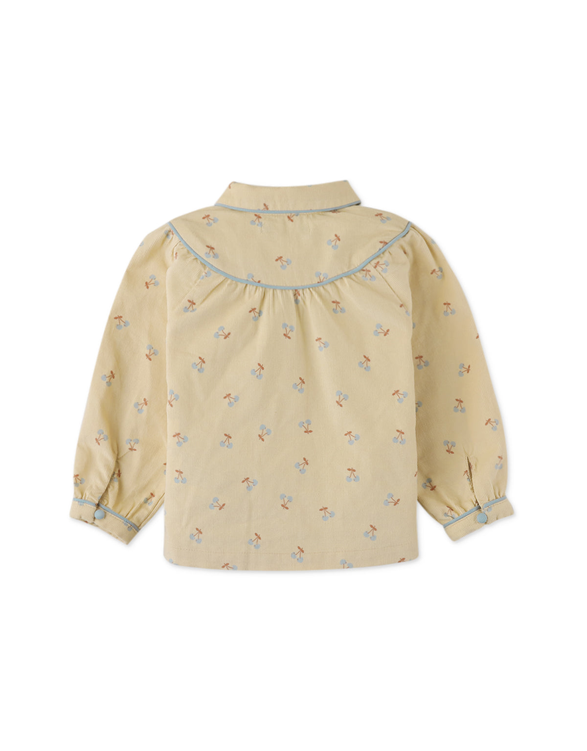 BABY GIRLS CHERRY PRINT BLOUSE WITH CONTRAST COLLAR TIPPING