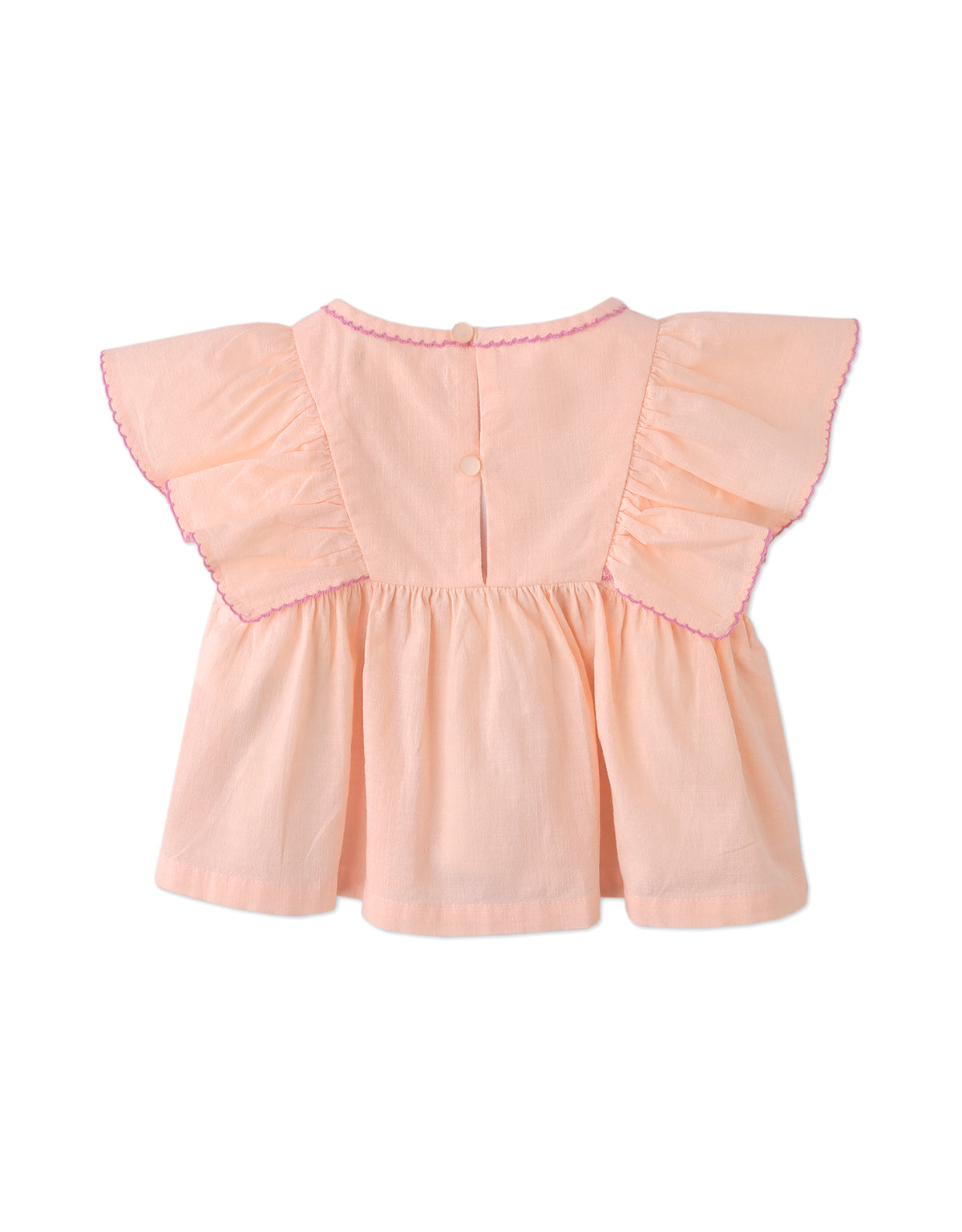 BABY YANA BLOUSE WITH EMBROIDERY AND PICOT EDGE