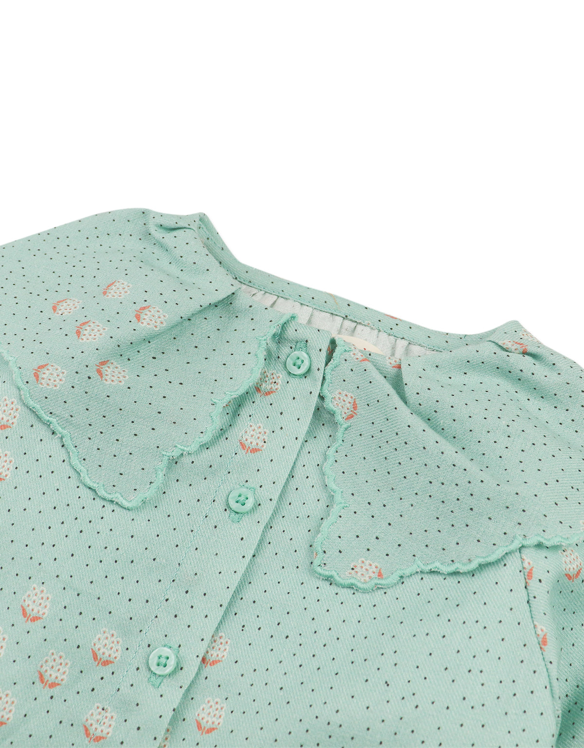 BABY ELBA LONG SLEEVES BLOUSE MINT GROVE WITH EMBROIDERED COLLAR