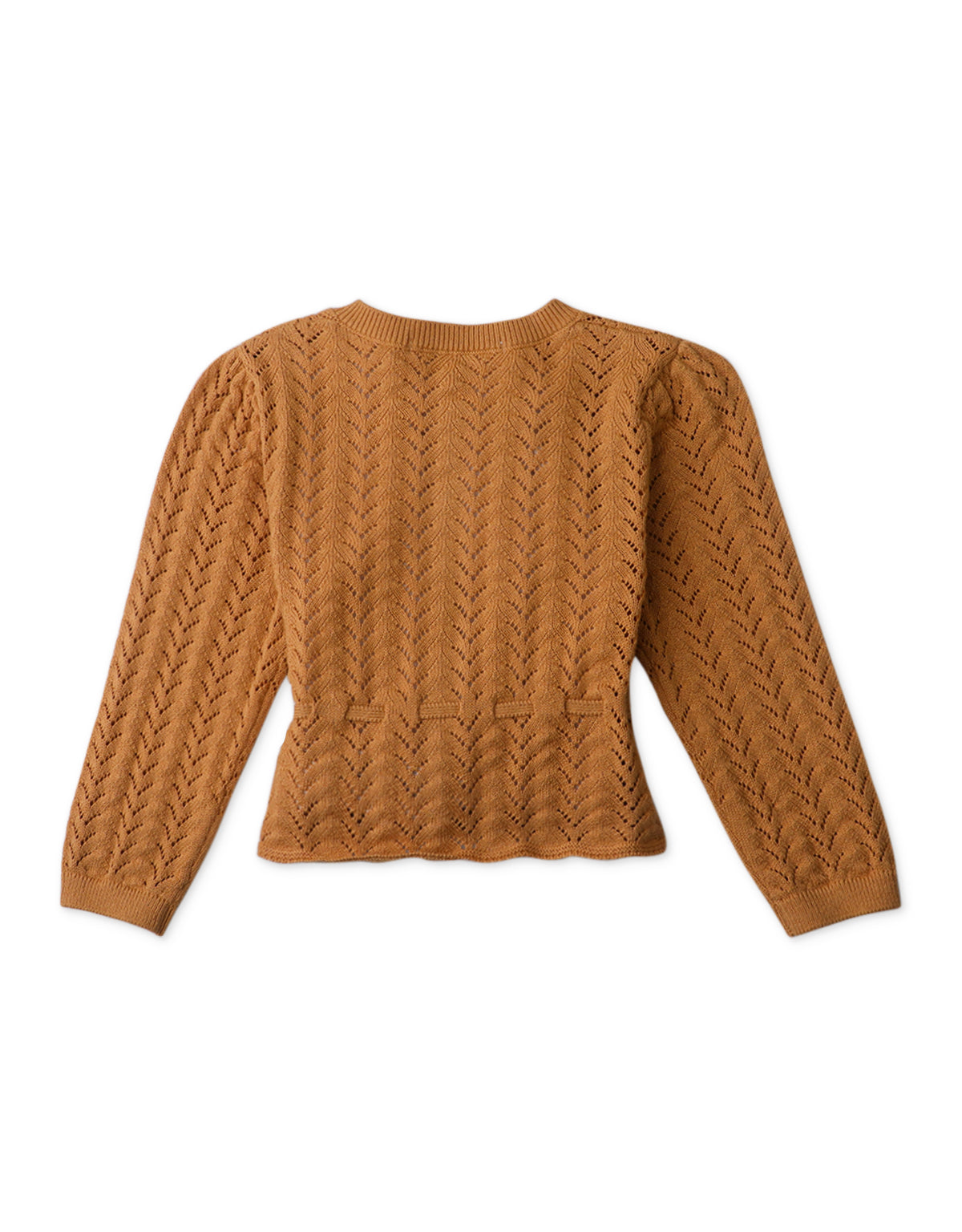 BABY GIRLS POINTELLE CARDI WITH TIES ON WAIST