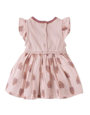 Baby Perrie Striped Knitted Top & Floral Printed Dress outfit styling