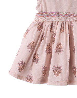 Baby Perrie Striped Knitted Top & Floral Printed Dress style detail