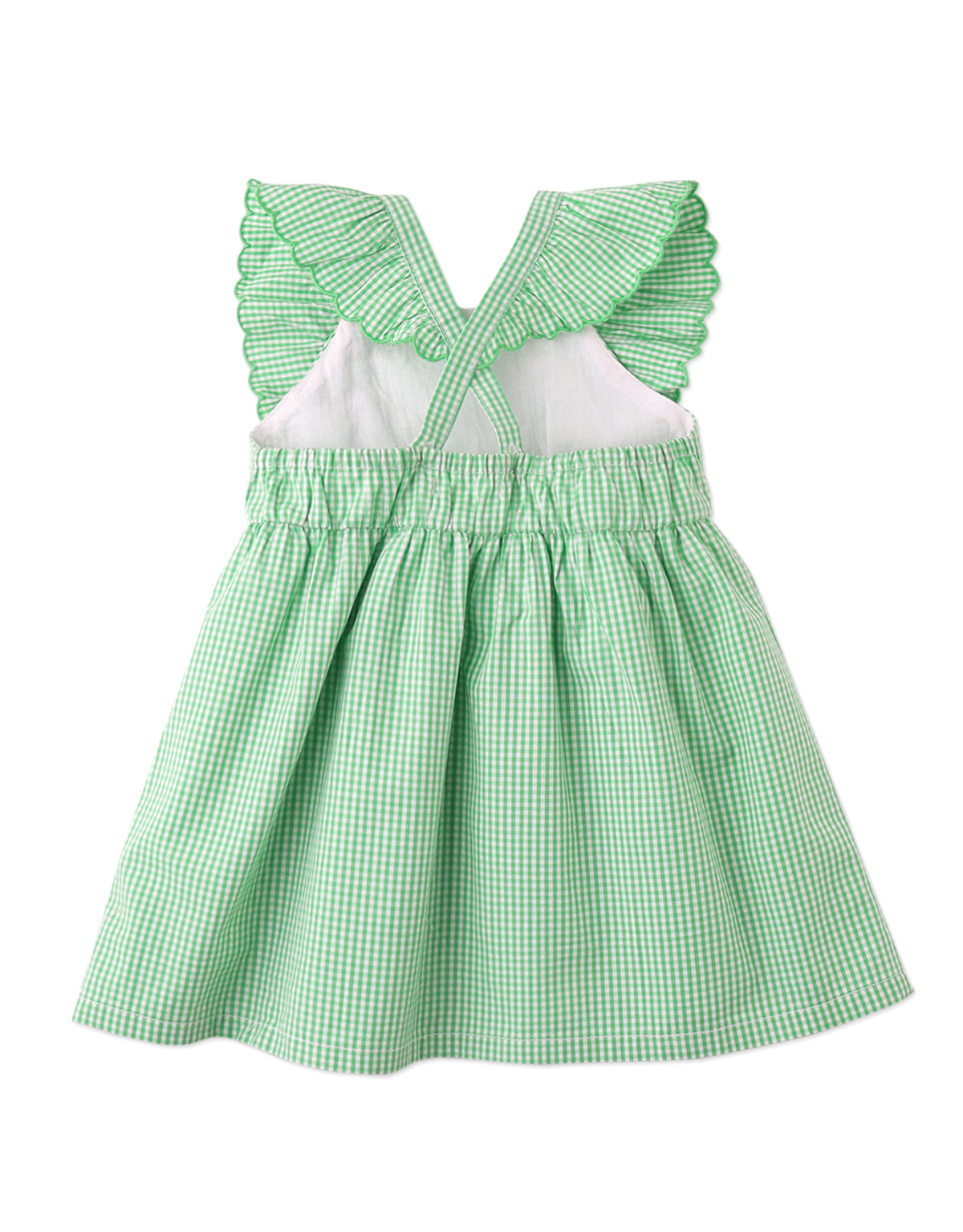 BABY LARISA GINGHAM DRESS WITH EMBROIDERED DETAILS