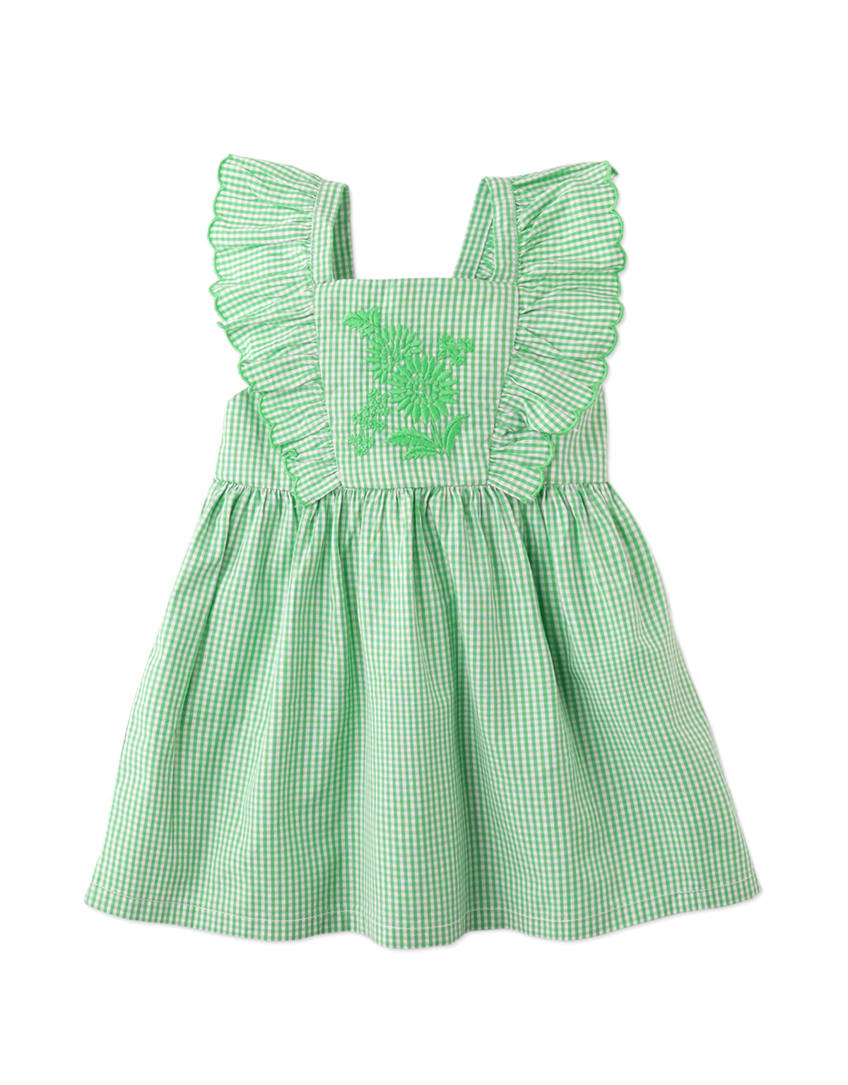 BABY LARISA GINGHAM DRESS WITH EMBROIDERED DETAILS