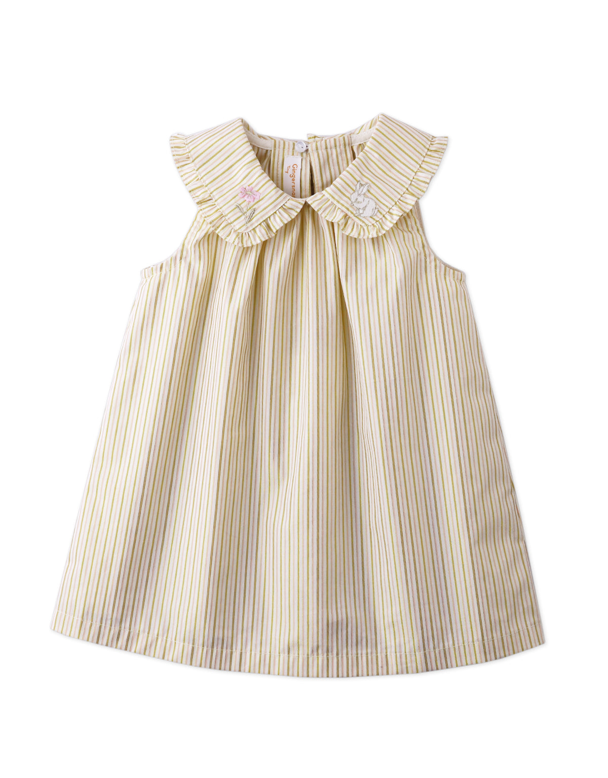 BABY LUDMILA SHIFT DRESS GOLD WITH EMBRO ON COLLAR