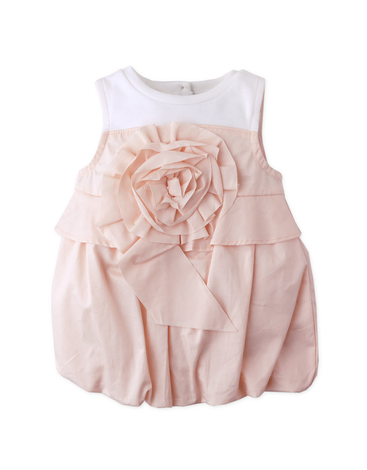 BABY ETHEL BUBBLE DRESS WITH FLOWER APPLIQUE