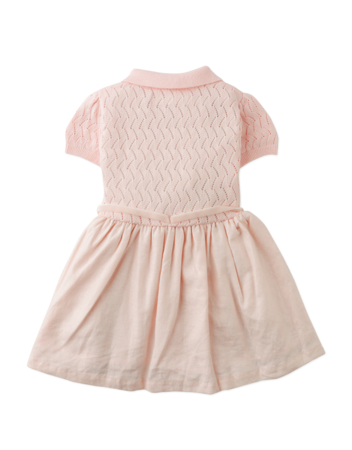 BABY PEGGY DRESS WITH PUFF SLEEVES AND BELT