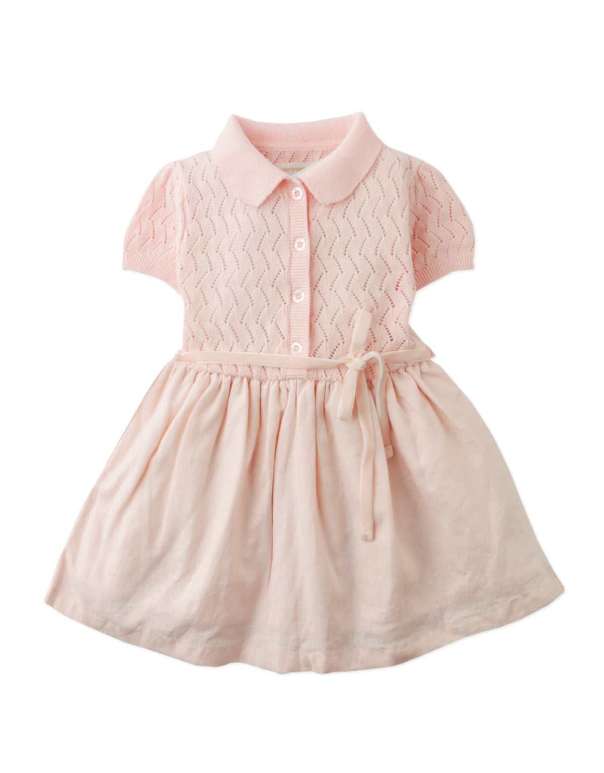 BABY PEGGY DRESS WITH PUFF SLEEVES AND BELT