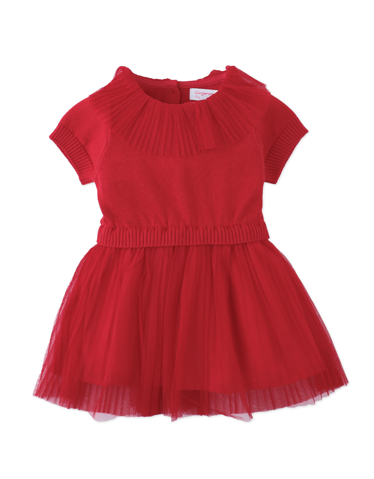 BABY MARGE DRESS WITH PLEATED COLLAR AND BOTTOM
