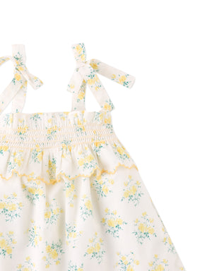 Baby Katie Embroidered Tiered Dress with Tie Straps close-up detail