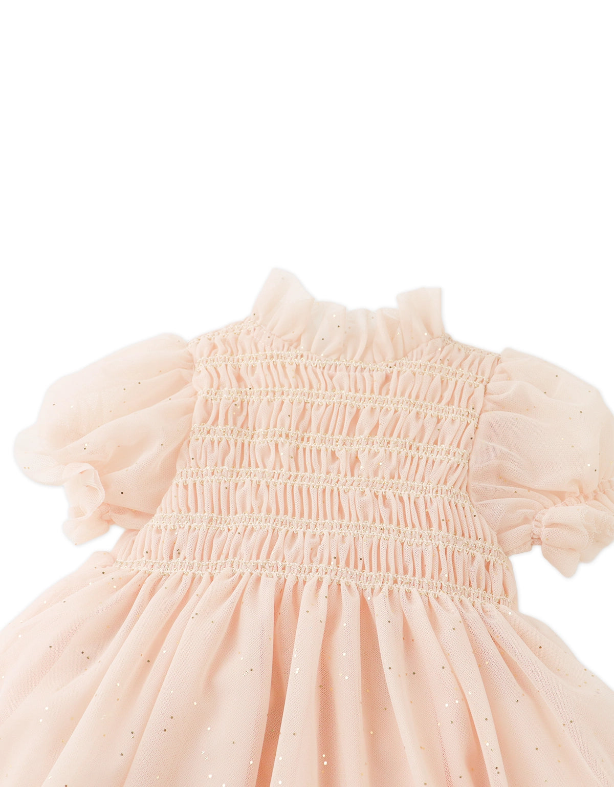 Baby Melissandre Puff Sleeved Dress With Back Ribbon front view