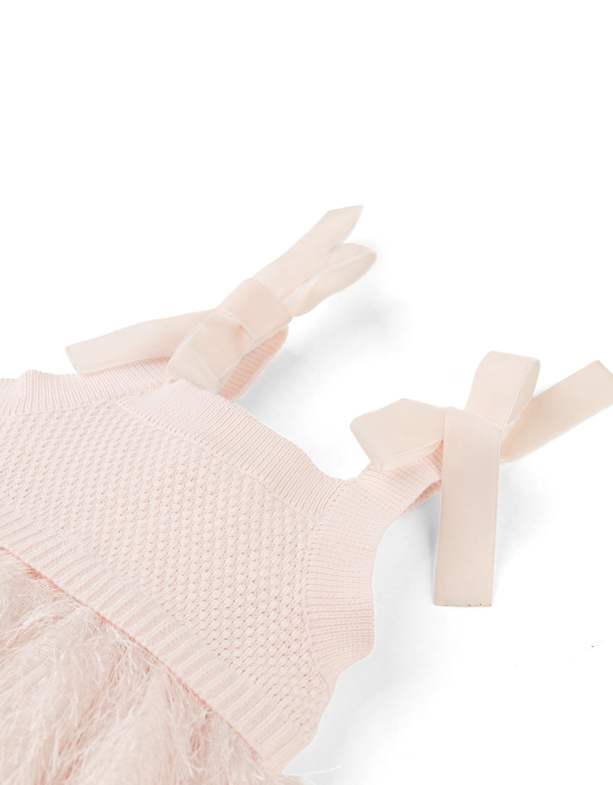 BABY MICHELLE-KNITTED TOP AND FEATHER FABRIC COMBI DRESS