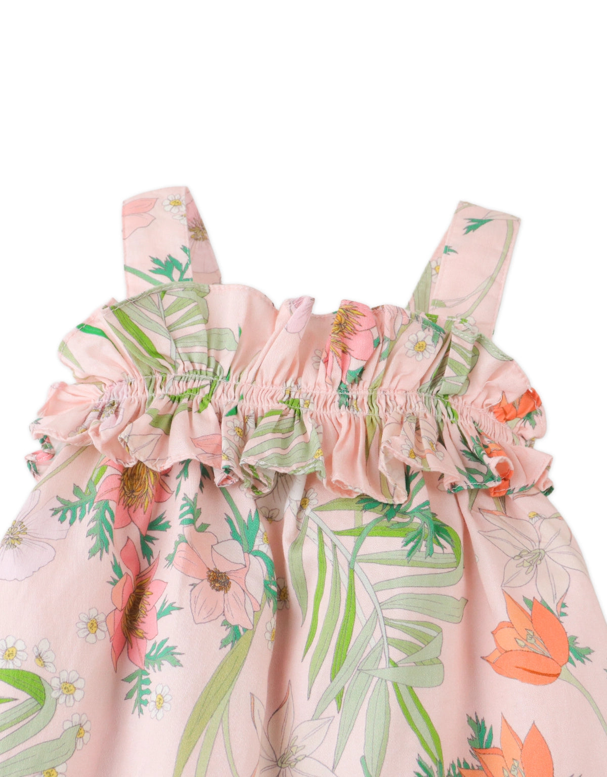 BABY KIMIKO PRINTED A-LINE DRESS WITH ADJUSTABLE STRAPS