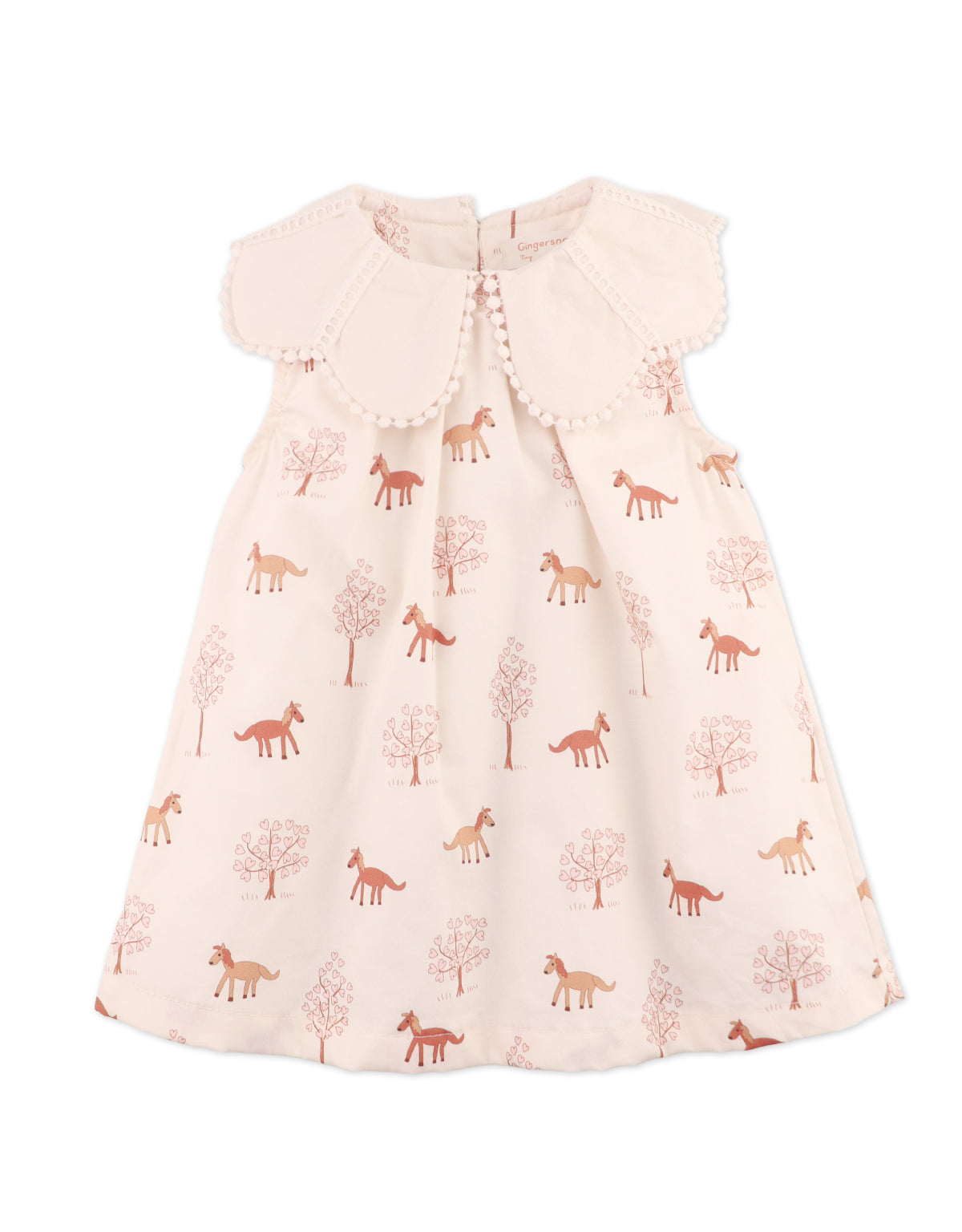 BABY RELL PRINTED SHIFT DRESS WITH LARGE SCALLOP COLLAR