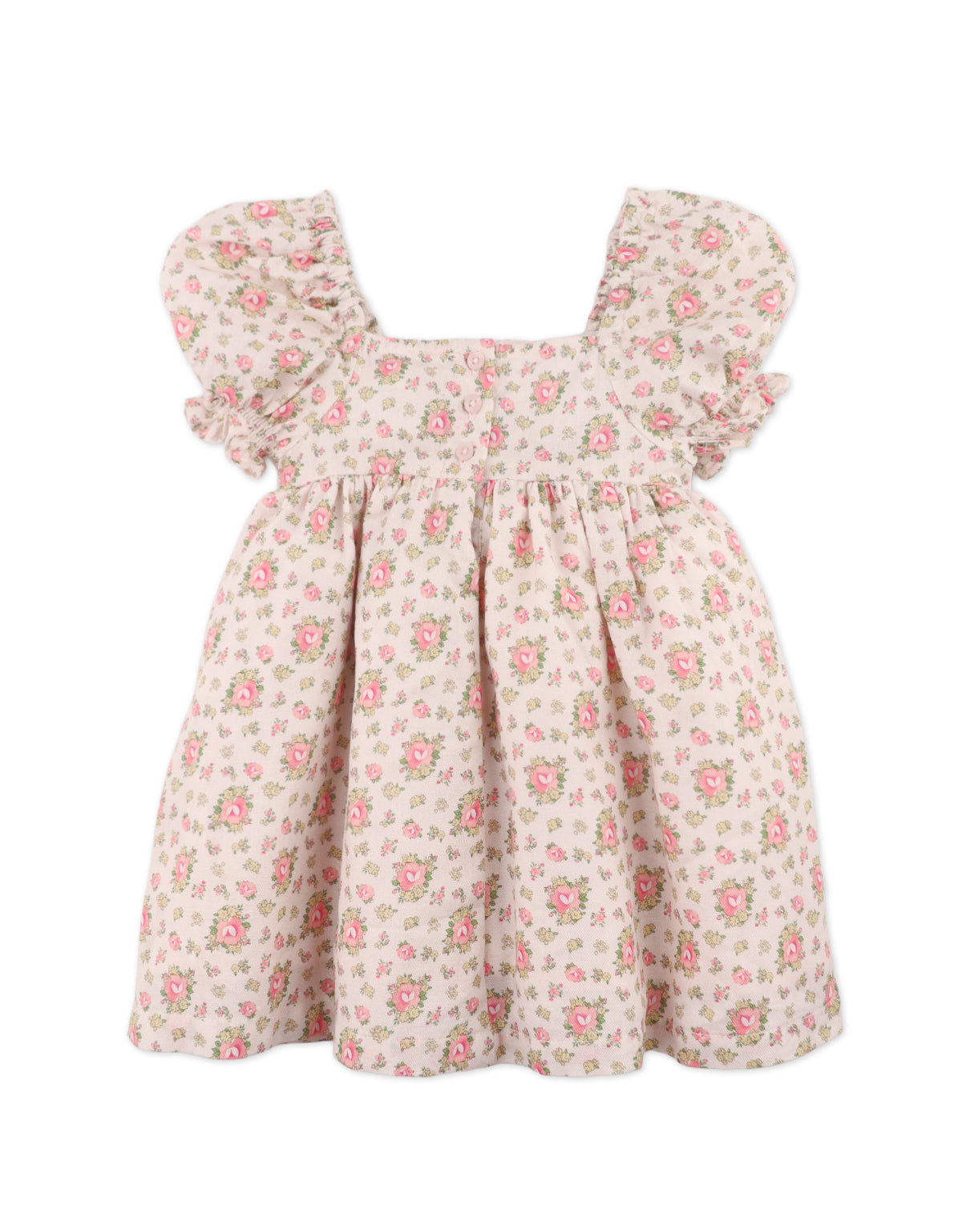 BABY TRISTANA PRINTED PUFF SLEEVE DRESS WITH SMOCKING