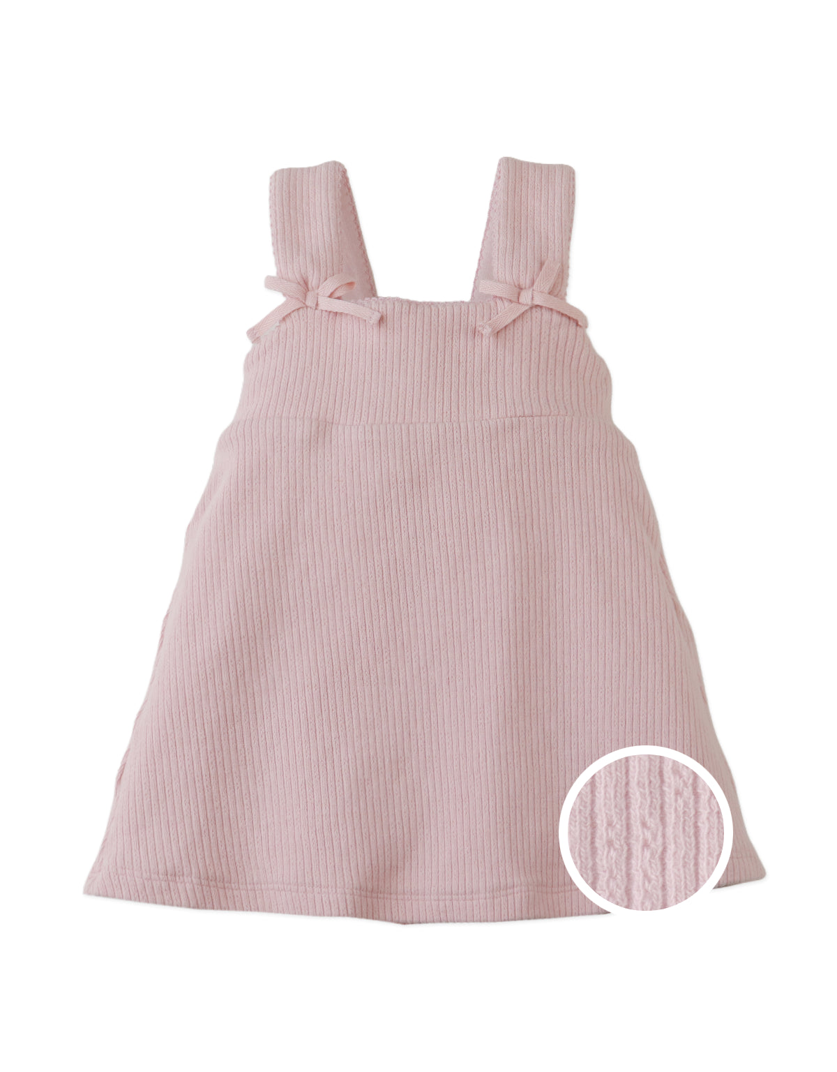 Full front photo of Baby Colette Dress with bow ties on straps, from the Holiday collection of Filipino kids fashion brand Gingersnaps Philippines.