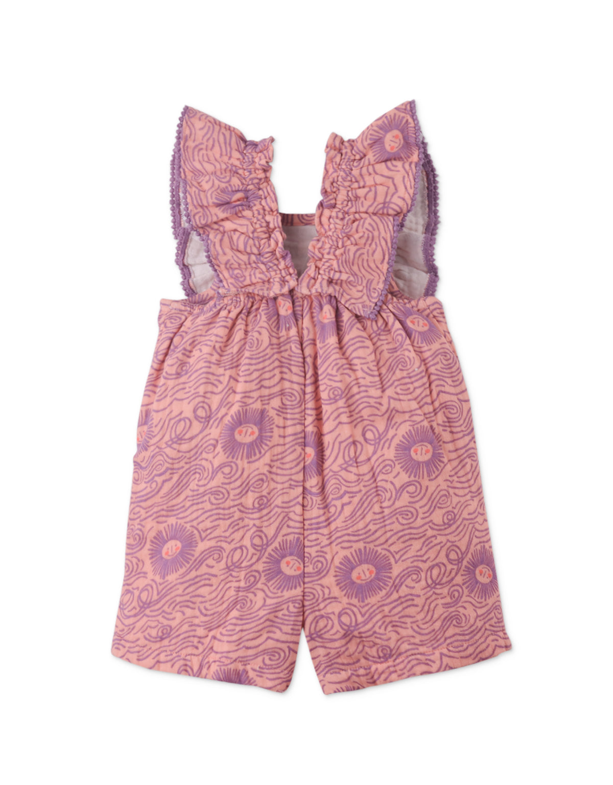 BABY ZOYA PLAYSUIT IN SUNWAVE PRINT WITH RUFFLE SLEEVES