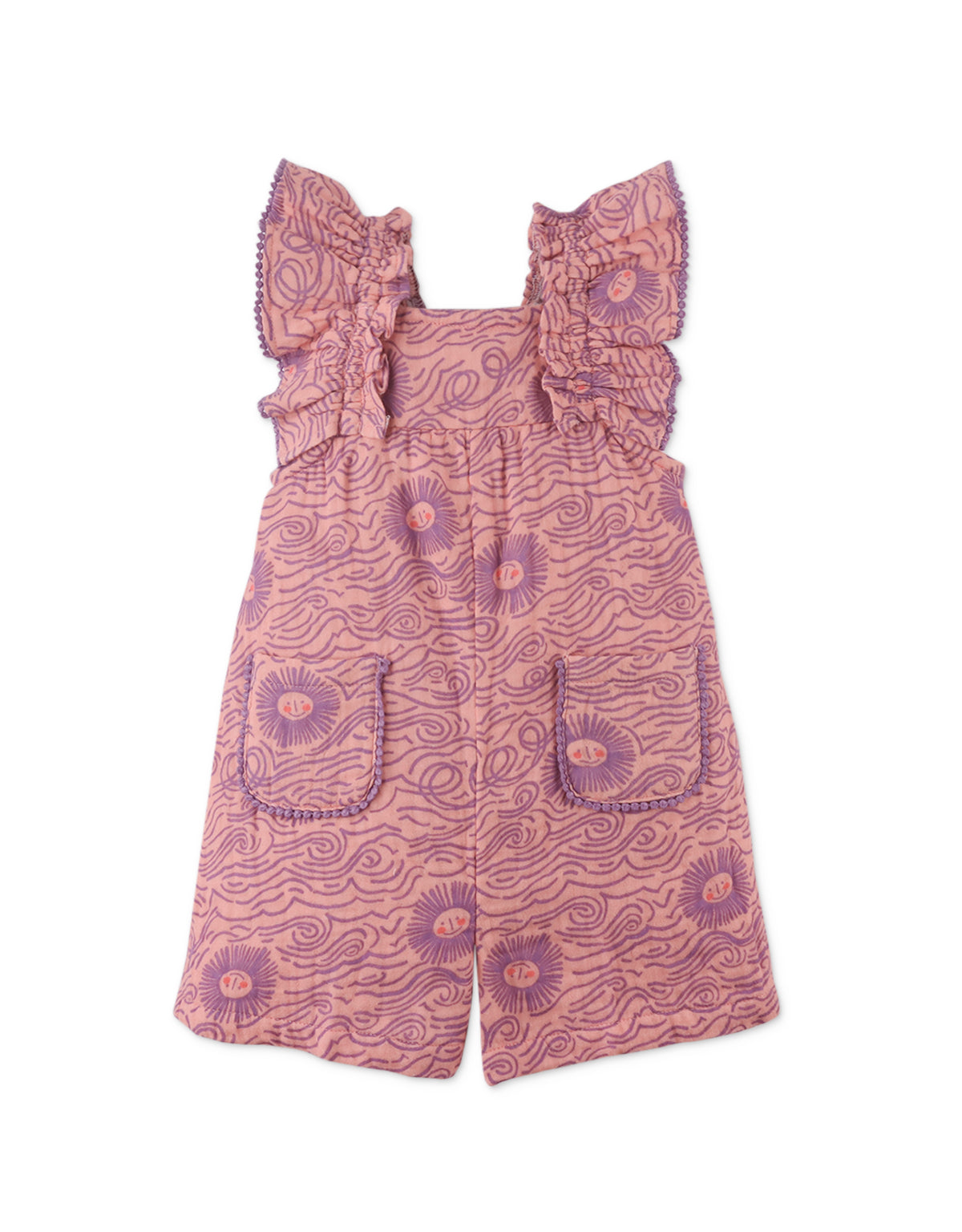 BABY ZOYA PLAYSUIT IN SUNWAVE PRINT WITH RUFFLE SLEEVES