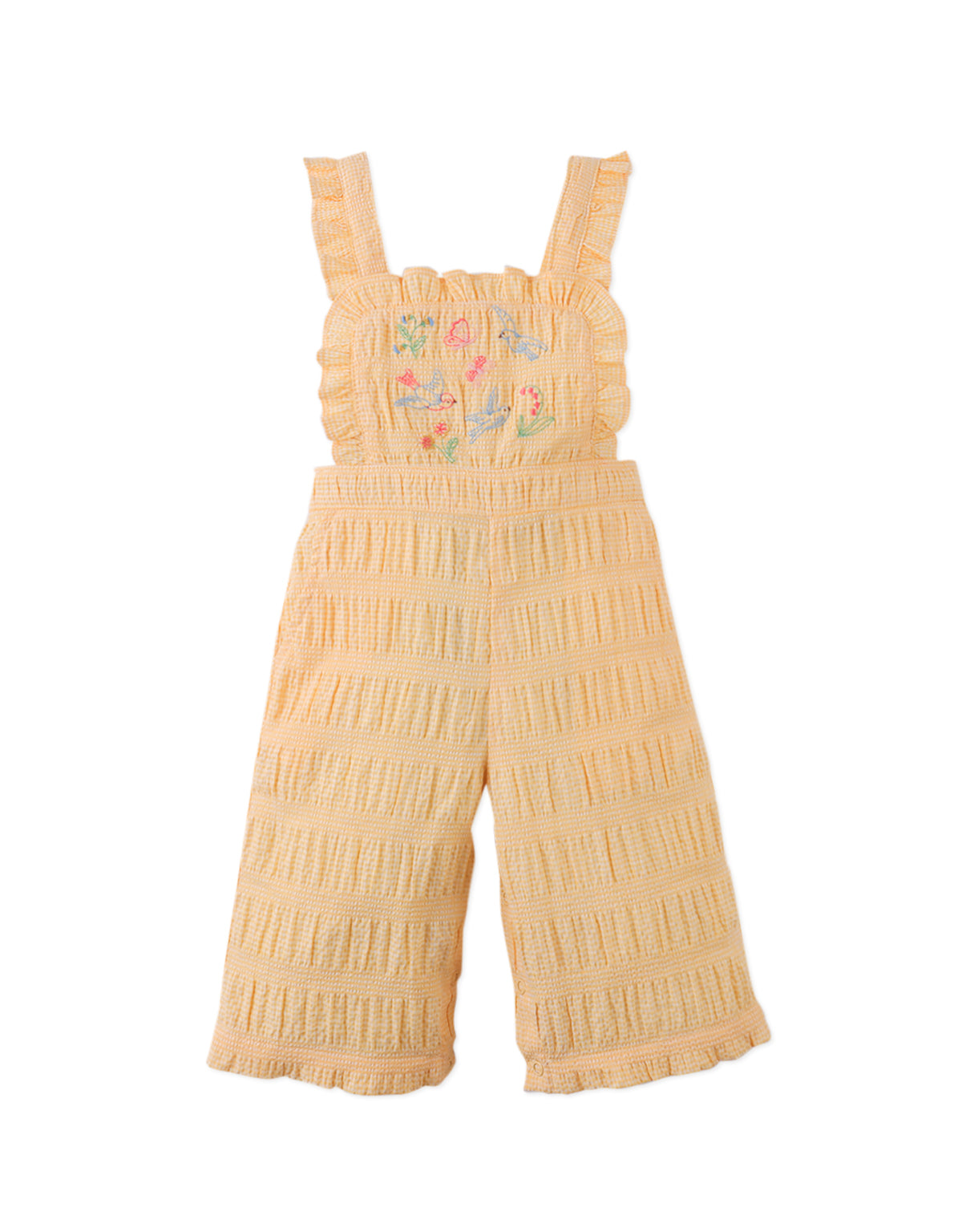 Baby Cocona Checkered Jumpsuit with Embroidery