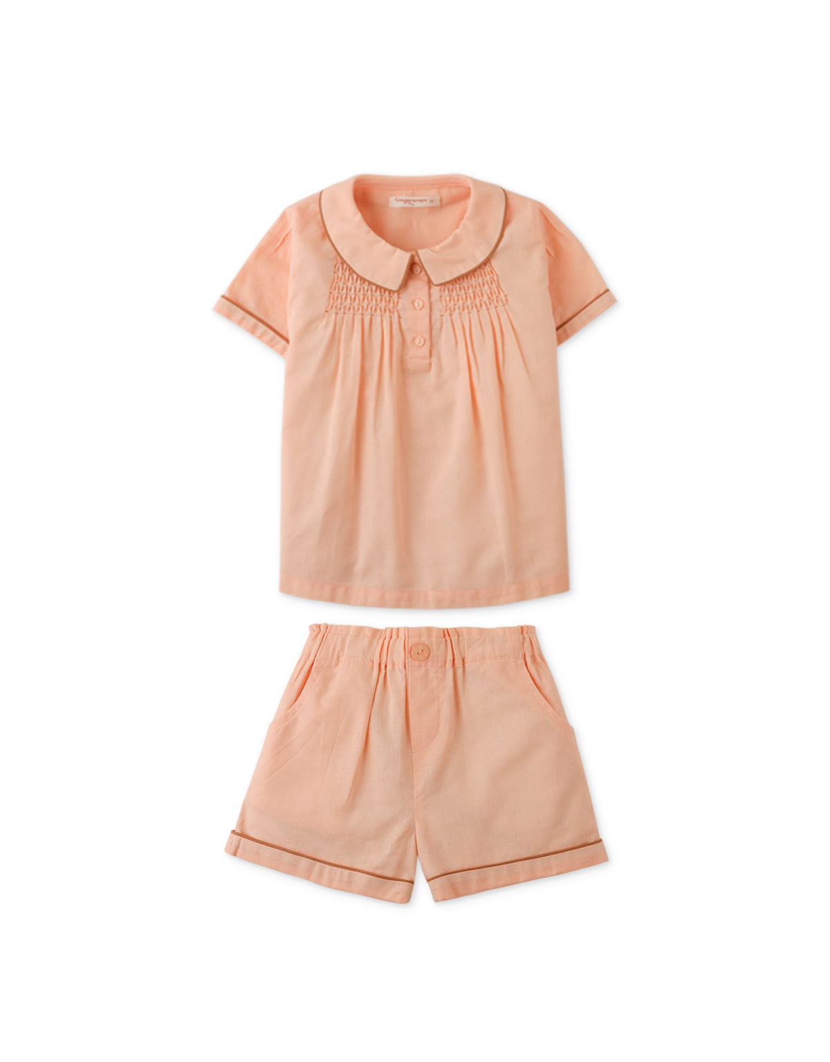 BABY GIRLS SMOCKED BLOUSE AND SHORTS SET