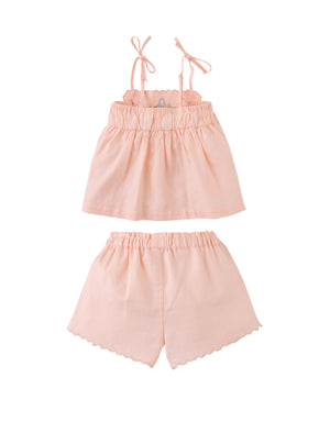 Baby Hinata Embroidered Empire Tunic Blouse & Shorts Set close-up detail